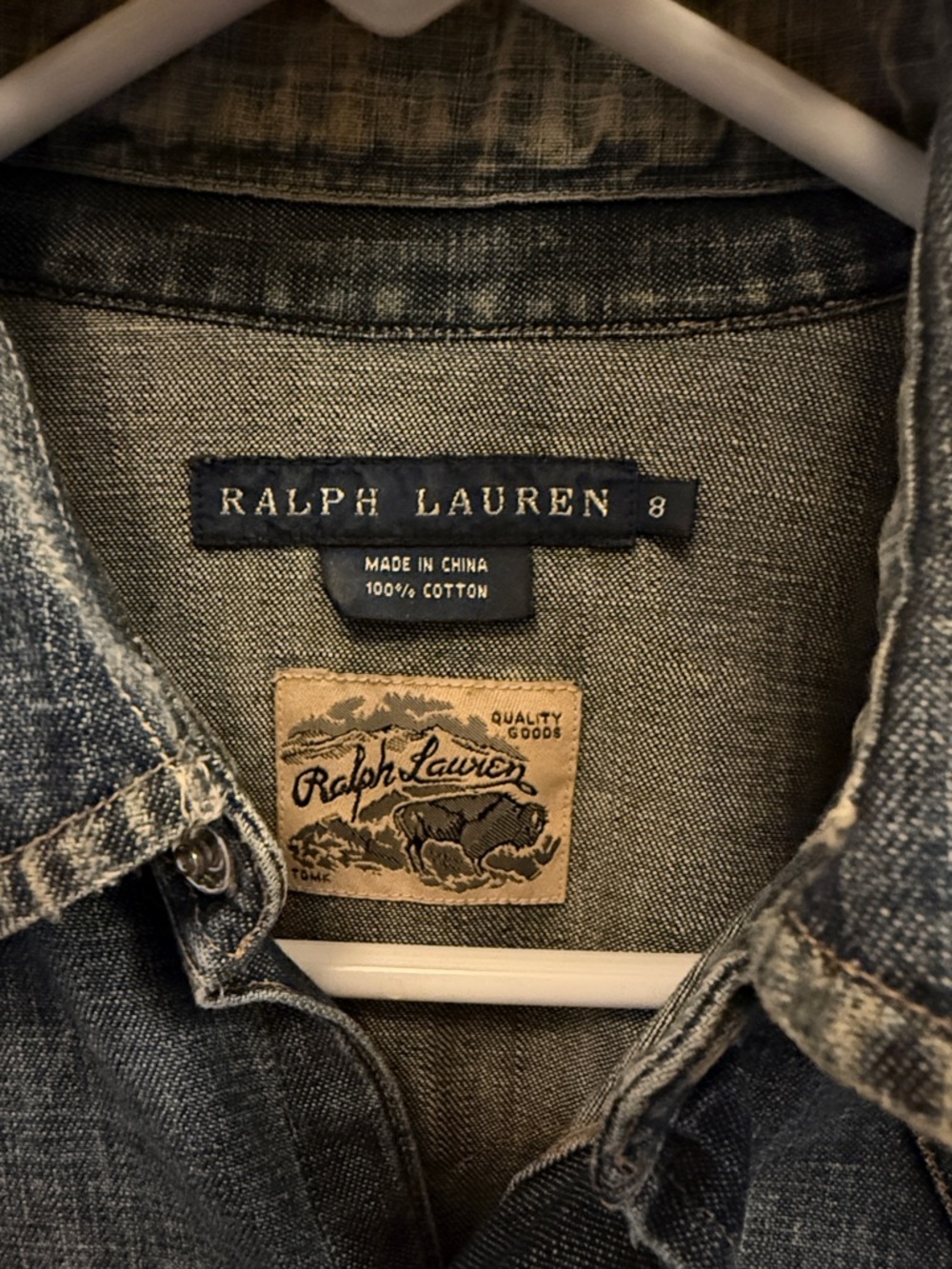 Ralph Lauren Blue Denim Western Shirt - Picture 2 of 4
